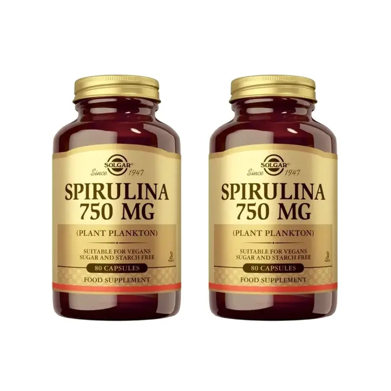 Solgar Spirulina 750Mg, 2X80 Capsules