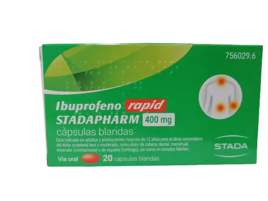 Stadapharm Ibuprofen Rapid 400 mg, 20 Capsules
