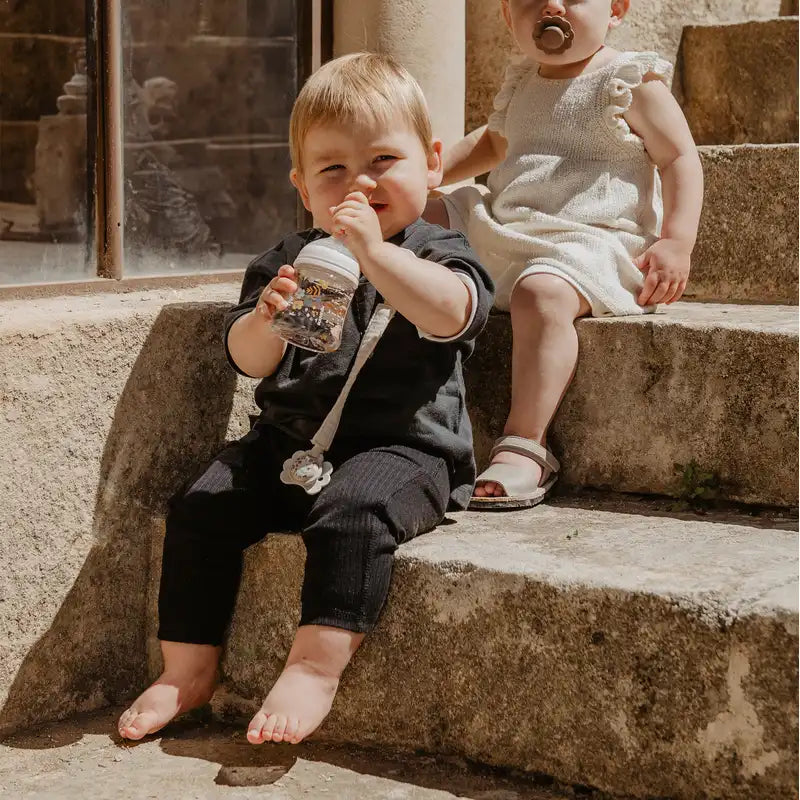 Suavinex Baby Bottle 150 Ml, Slow Flow (S), +0 Months, Wonderland Flowers Blue