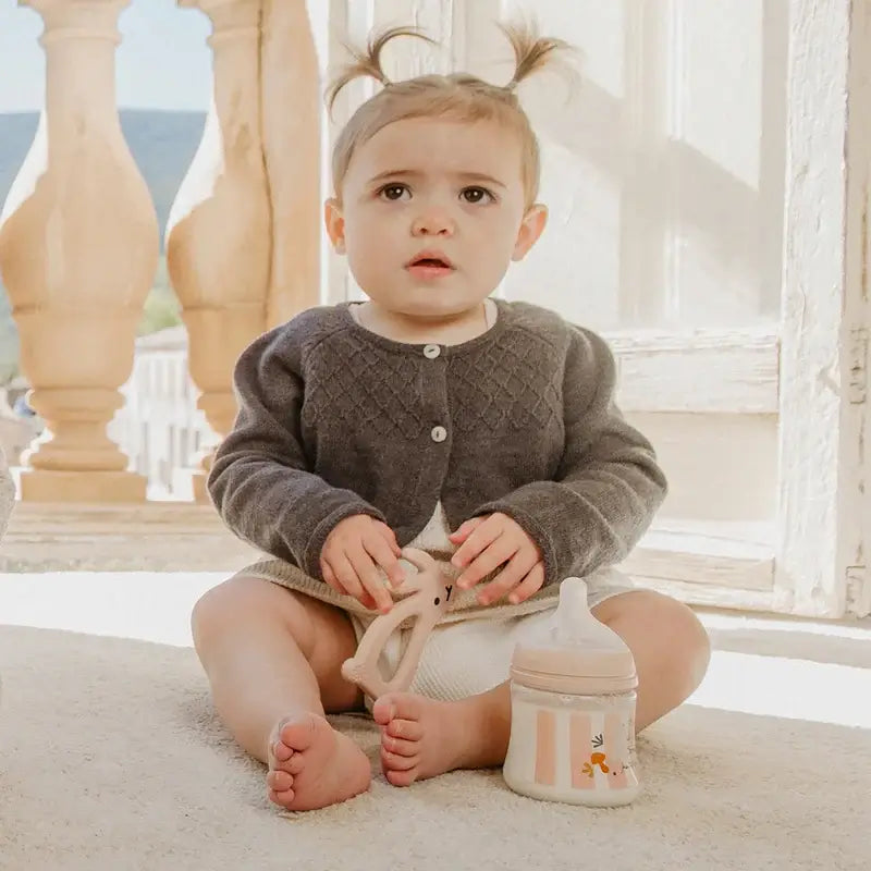 Suavinex Baby Bottle 150 Ml, Slow Flow (S), +0 Months, Wonderland Pink