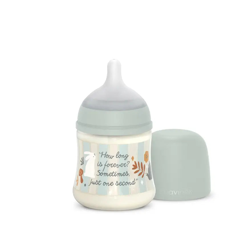 Suavinex Baby Bottle 150 Ml, Slow Flow (S), +0 Months, Wonderland Green