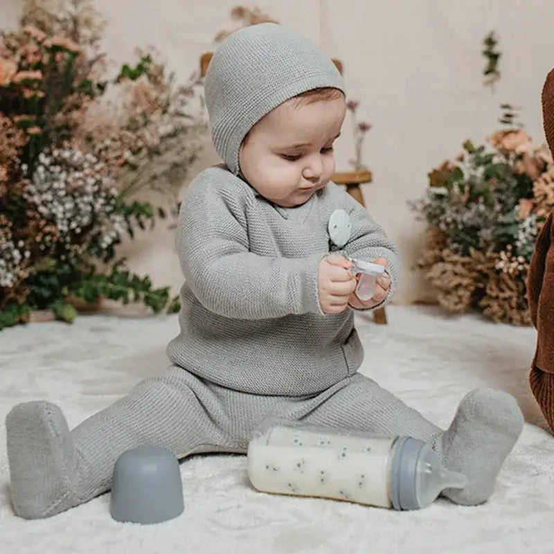 Suavinex Baby Bottle 360 Ml, Dense Flow (L), +6 Months, Poetry Blue