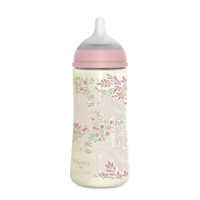 Suavinex Baby Bottle 360 Ml, Dense Flow (L), +6 Months, Poetry Pink