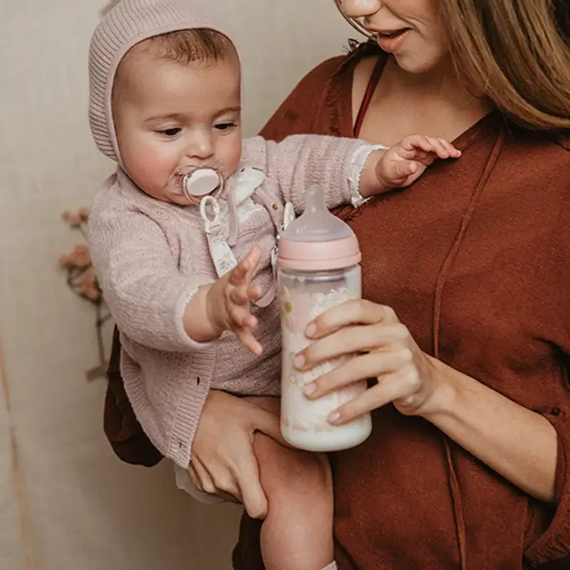Suavinex Baby Bottle 360 Ml, Dense Flow (L), +6 Months, Poetry Pink