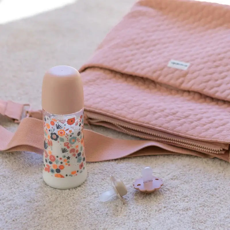 Suavinex Baby Bottle 360 Ml, Dense Flow (L), +6 Months, Wonderland Flowers Pink