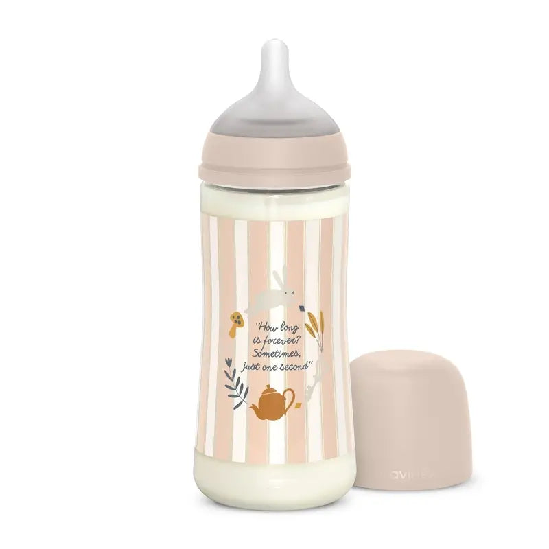 Suavinex Baby Bottle 360 Ml, Dense Flow (L), +6 Months, Wonderland Pink