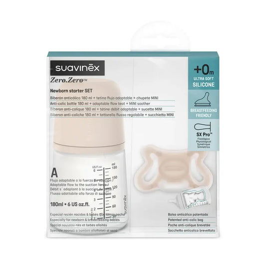 Suavinex Anti-colic Bottle + Soother Zero Zero. Light