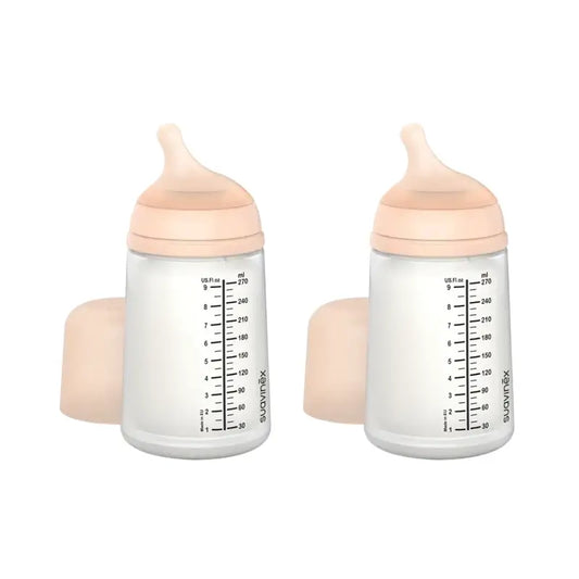 Suavinex Anti-colic Bottle Zero Zero 270 Ml, Medium Flow (M), +3 Months, Fair, 2 Units
