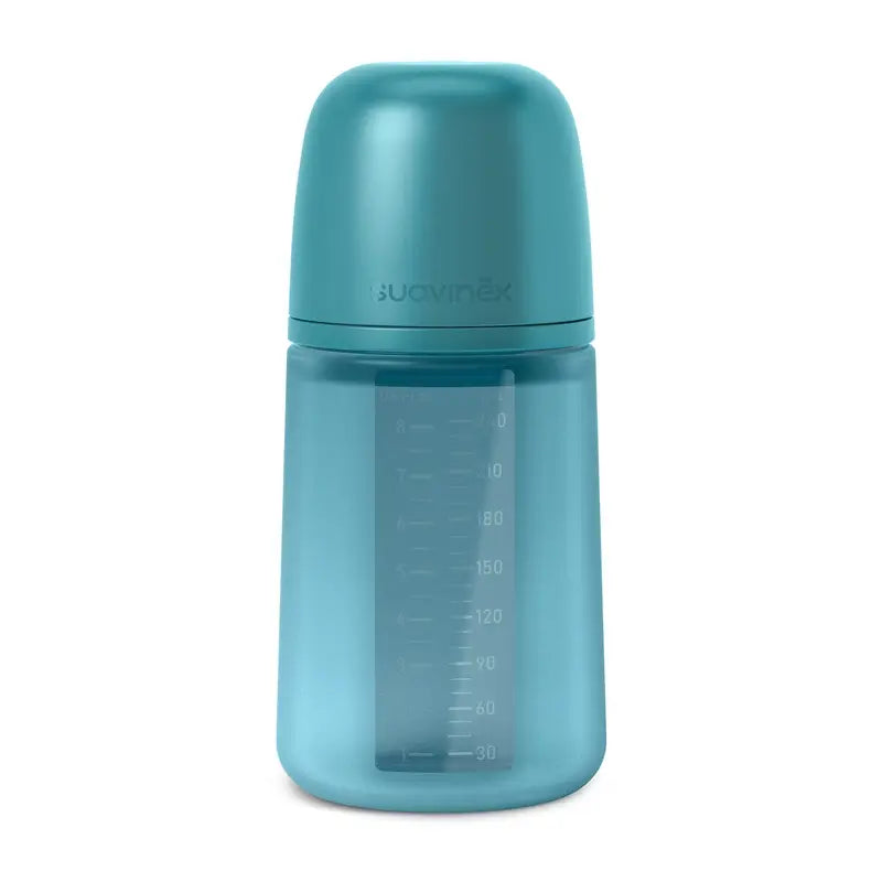 Suavinex Silicone Bottle 240 Ml, Medium Flow (M), +3 Months, Deep Ocean