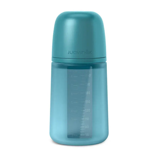Suavinex Silicone Bottle 240 Ml, Medium Flow (M), +3 Months, Deep Ocean