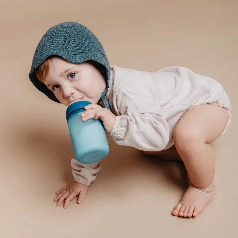 Suavinex Silicone Bottle 240 Ml, Medium Flow (M), +3 Months, Deep Ocean