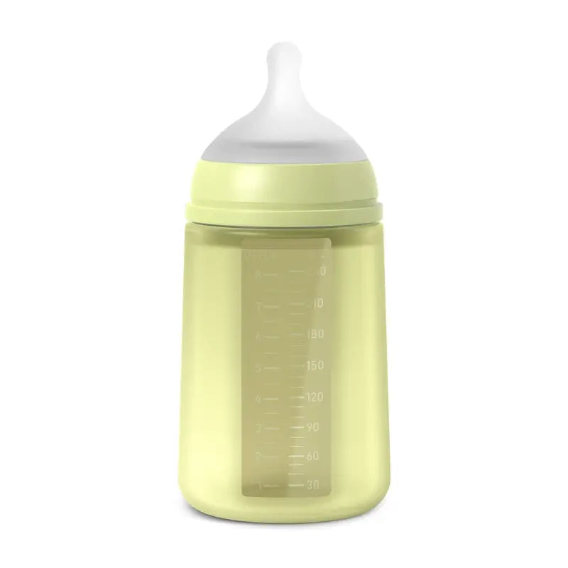 Suavinex Silicone Bottle 240 Ml, Medium Flow (M), +3 Months, Lime