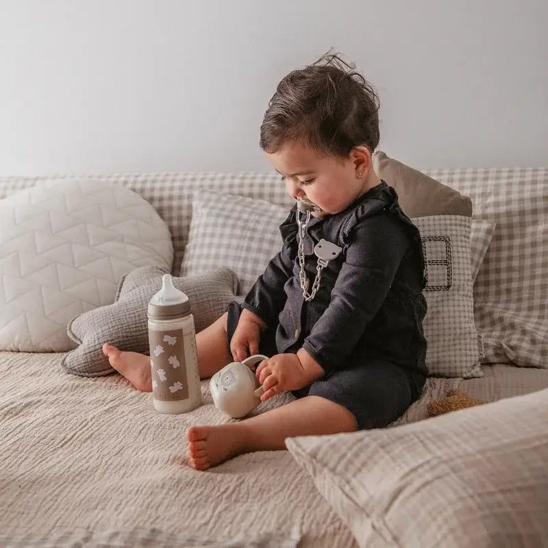 Suavinex Sx Pro Teat Dense Flow Bottle (L) +6 Months Wild&Free Beige, 360 ml