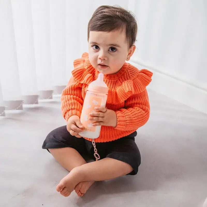 Suavinex Sx Pro Teat Dense Flow Bottle (L) +6 Months Wild&Free Pink, 360 ml