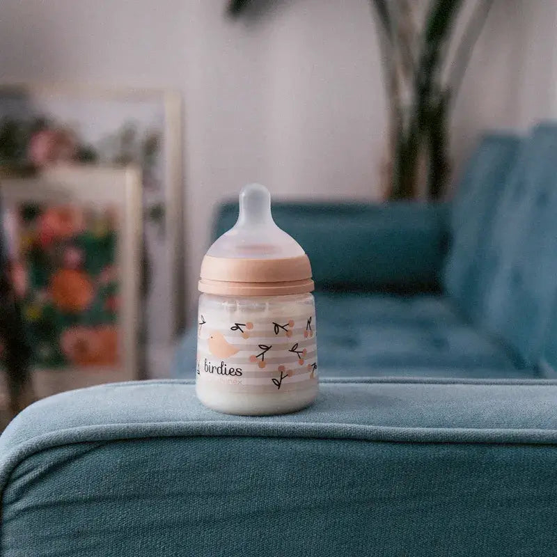 Suavinex Feeding Bottle Teat Sx Pro Slow Flow (S) +0 Months Birdies Pink, 150 ml