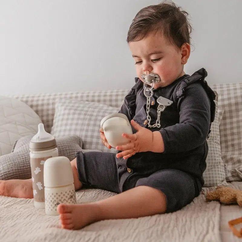 Suavinex Feeding Bottle Teat Sx Pro Slow Flow (S) +0 Months Wild&Free Beige, 150 ml