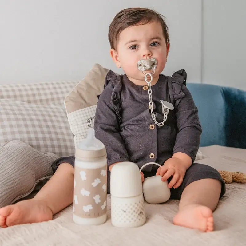 Suavinex Feeding Bottle Teat Sx Pro Slow Flow (S) +0 Months Wild&Free Beige, 150 ml