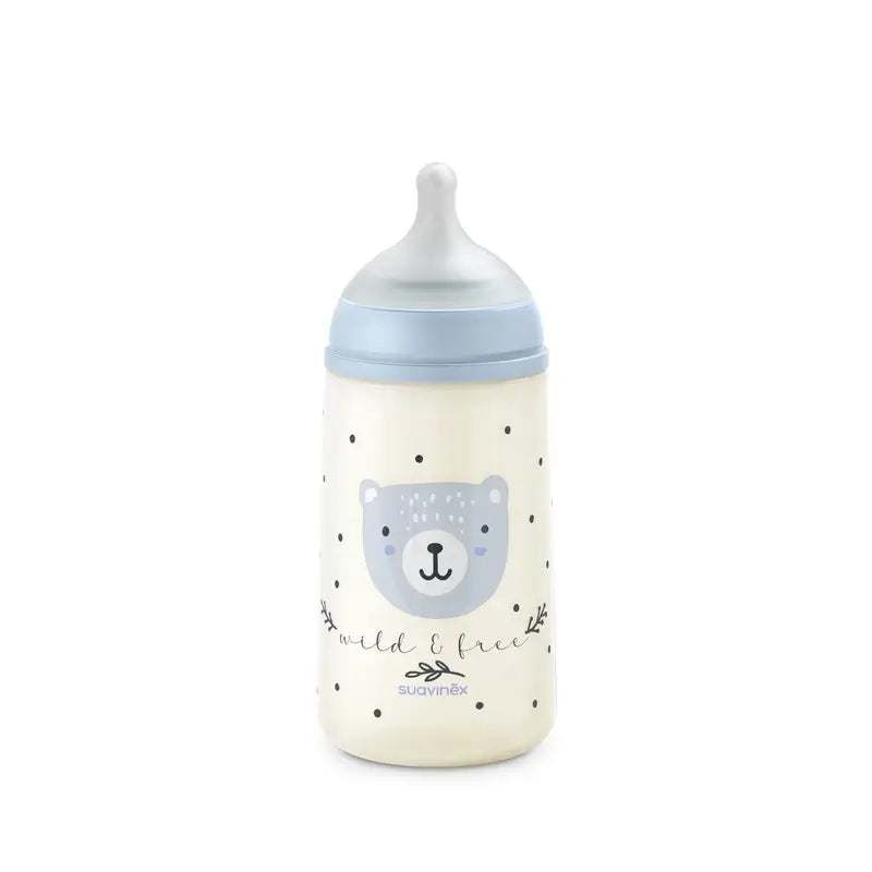 Suavinex Baby Bottle Teat Sx Pro Medium Flow (M) +3 Months Wild&Free Blue, 270 ml
