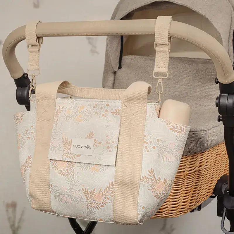 Suavinex Baby Trolley Bag Bread Bag Poetry Print Beige