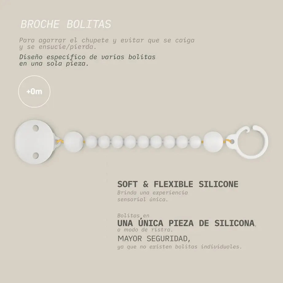 Suavinex Broche Pinza De Silicona, Chupetero Con Cadena De Silicona De Una Única Pieza, +0 Meses, Colour Essence, Mostaza 