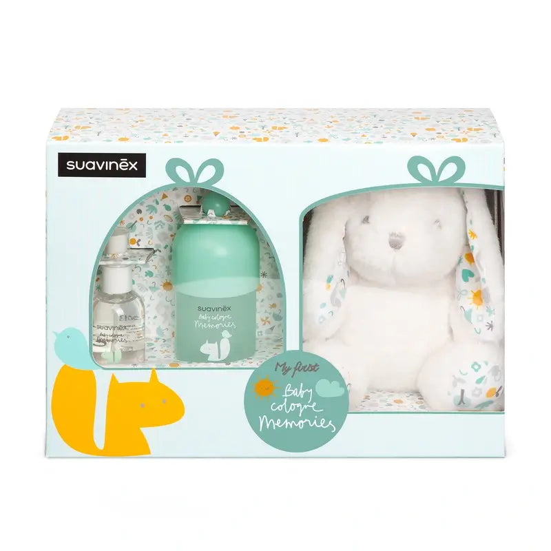 Suavinex Baby Layette with Baby Cologne Memories 100 Ml + Travel Format 50 + Baby Soft Toy