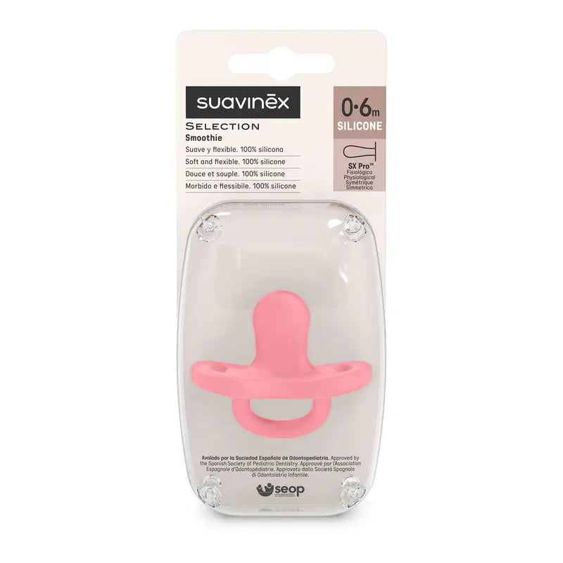 Suavinex Pacifier All Silicone Physiological Sx Pro, 0/6 Months, Fuchsia