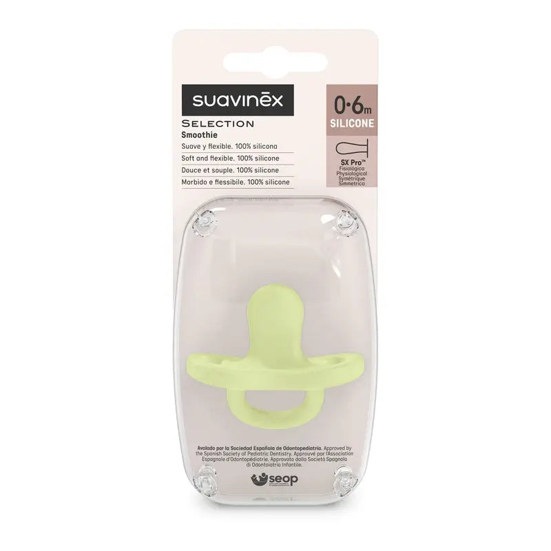 Suavinex Pacifier All Silicone Physiological Sx Pro, 0/6 Months, Lime