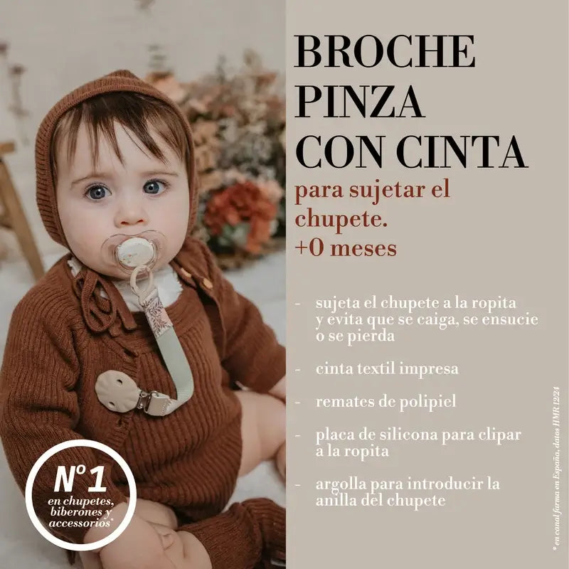 Suavinex Fabric Pacifier +0 Months, Poetry Blue