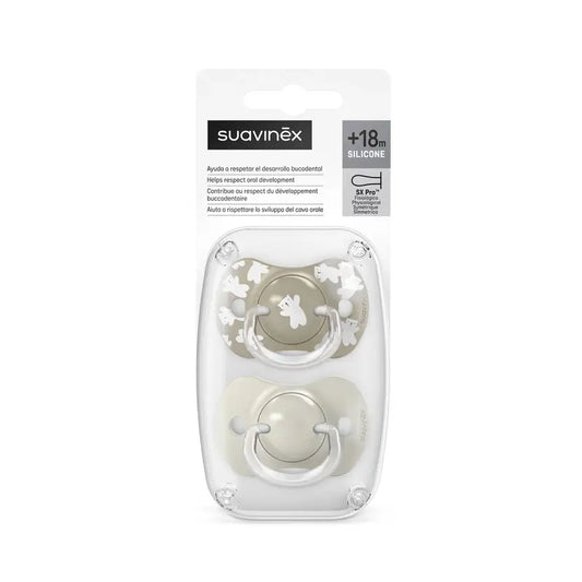 Suavinex Pacifiers Sx Pro Teat +18 Months Wild&Free Beige, 2 units