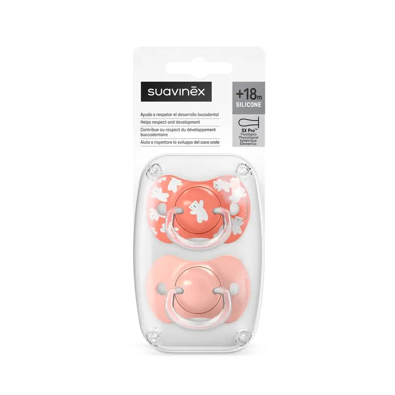 Suavinex Pacifiers Sx Pro Teat +18 Months Wild&Free Pink, 2 units