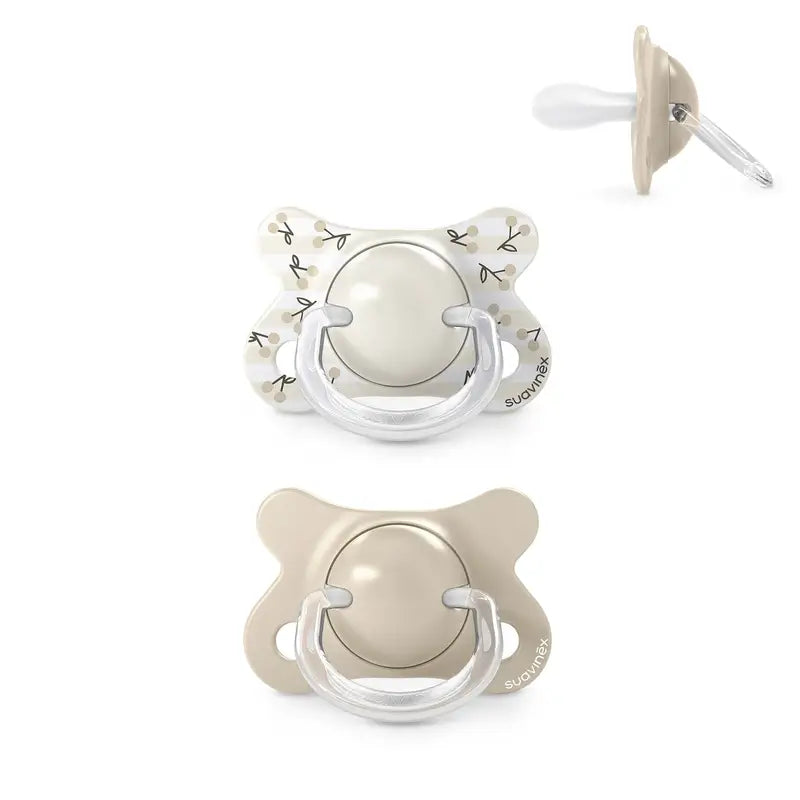 Suavinex Pacifiers Teat Sx Pro -2/2 Months Birdies Beige, 2 units