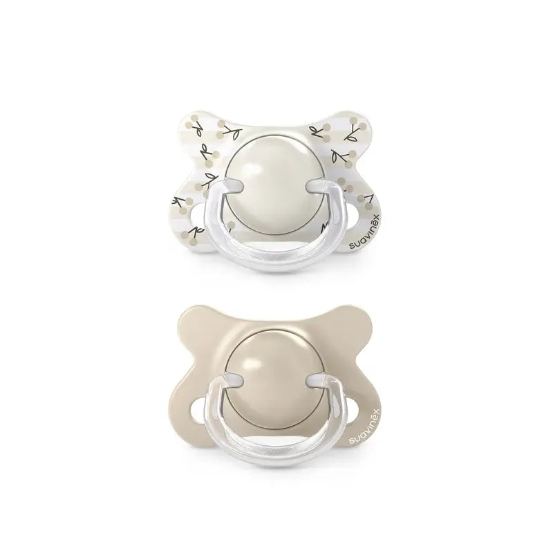 Suavinex Pacifiers Teat Sx Pro -2/2 Months Birdies Beige, 2 units