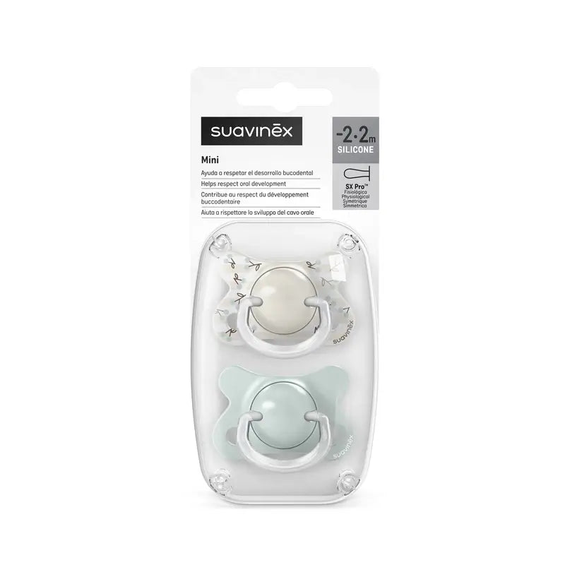 Suavinex Pacifiers Teat Sx Pro -2/2 Months Birdies Green, 2 units