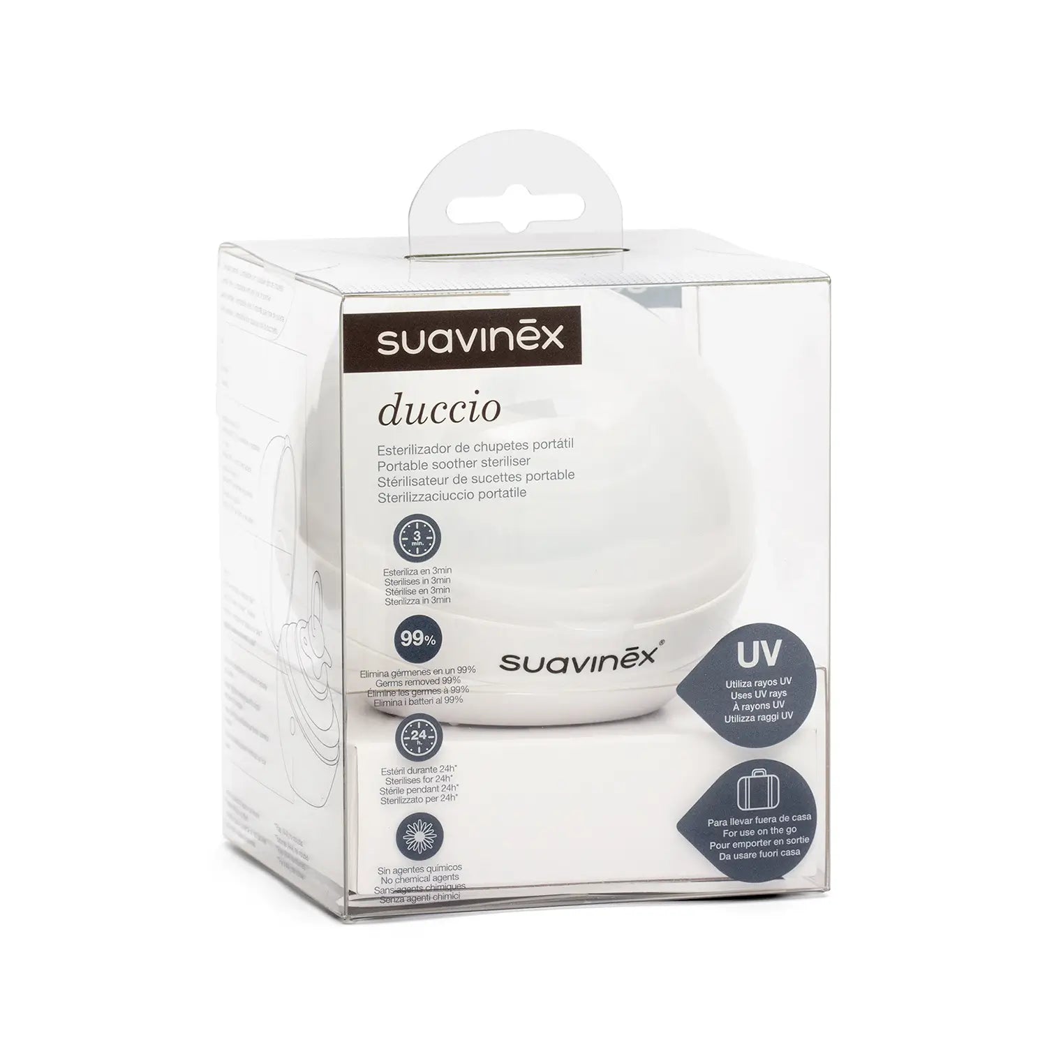 Suavinex Duccio Uv Portable Pacifier Steriliser, White