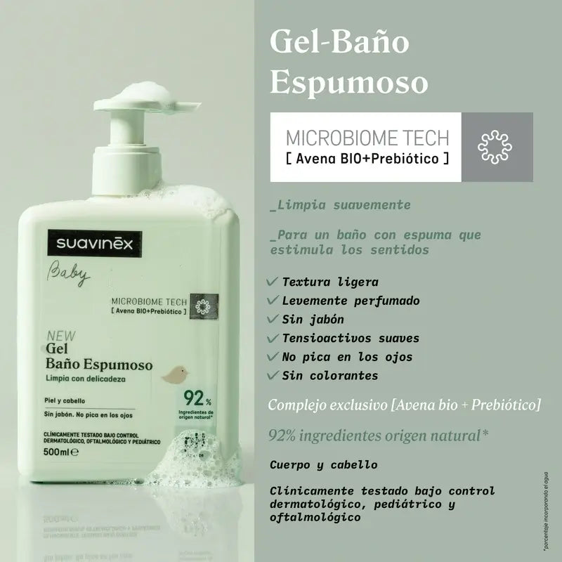 Suavinex Baby Foaming Bath Gel, 500 Ml