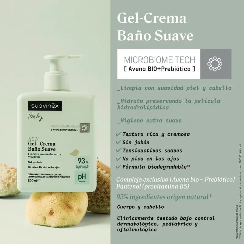 Suavinex Gel - Gentle Baby Bath Cream, 750 Ml