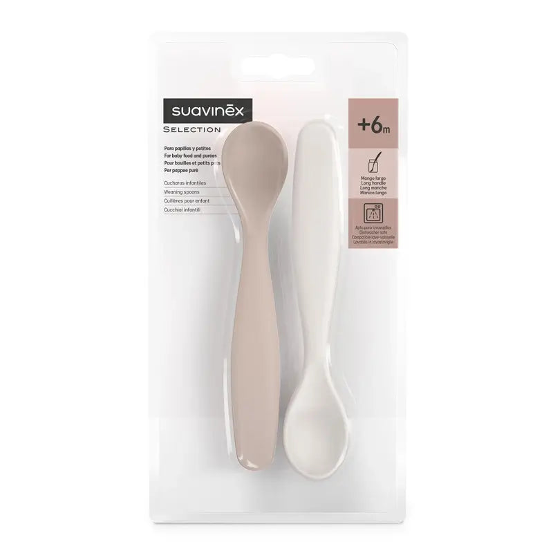 Suavinex Pack 2 Learning Spoons, +6 Months, Pink