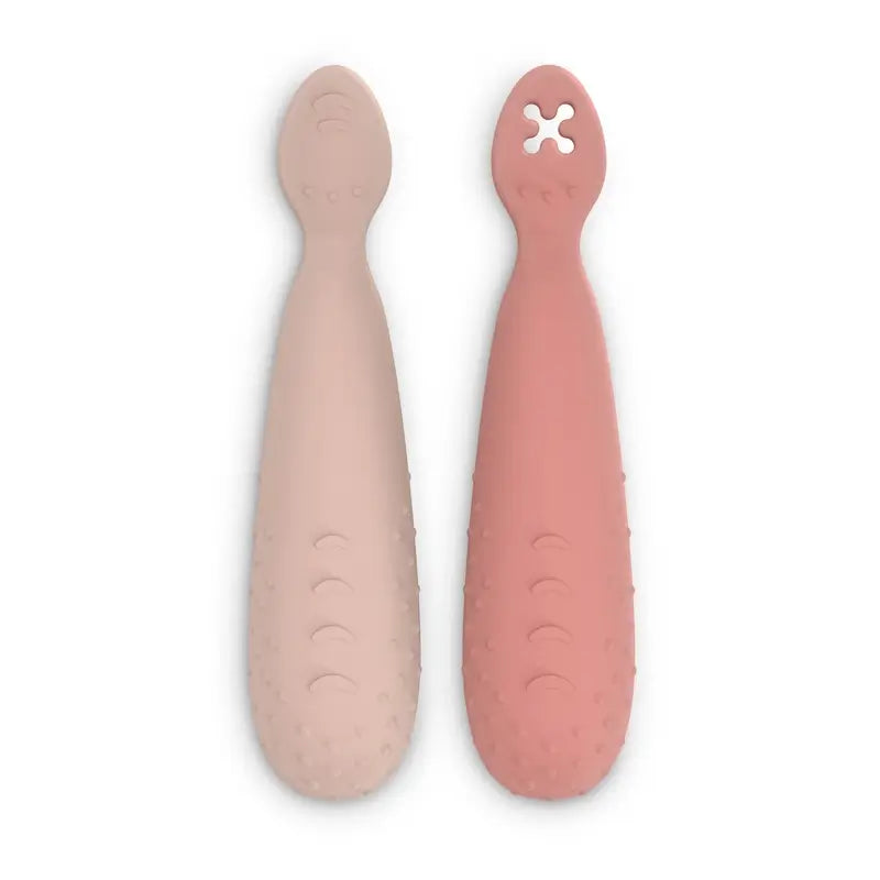 Suavinex Pack 2 Silicone Spoons, +6 Months, Pink