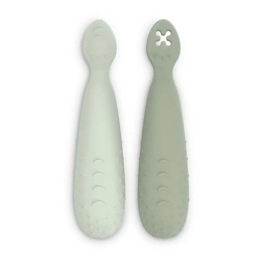 Suavinex Pack 2 Silicone Spoons, +6 Months, Green