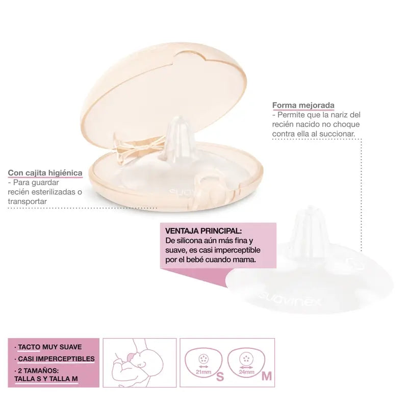 Suavinex Silicone Nipple Shields Size S 2 Units