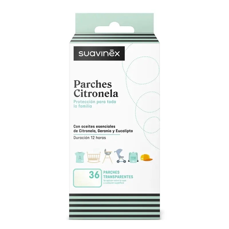 Suavinex Citronella Mosquito Repellent Patches, 36 Units