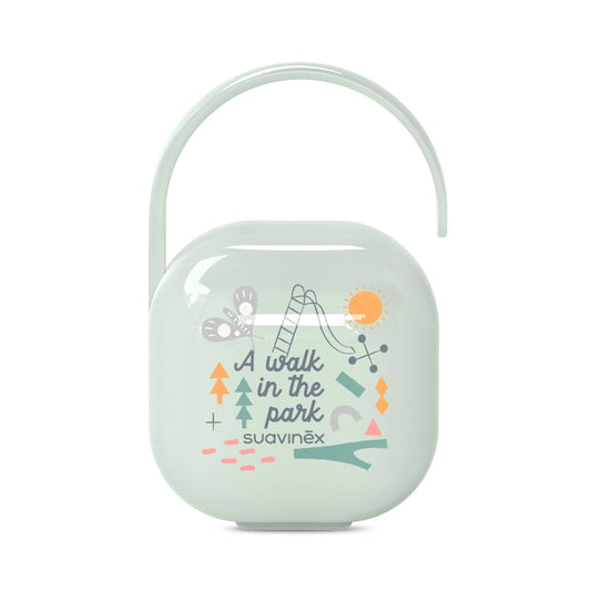 Suavinex Baby Pacifier Holder Green, To Carry 2 Pacifiers, 1 pcs.