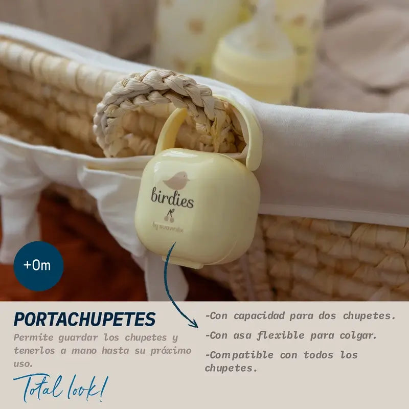 Suavinex Pacifier Holder +0 Months Birdies Green