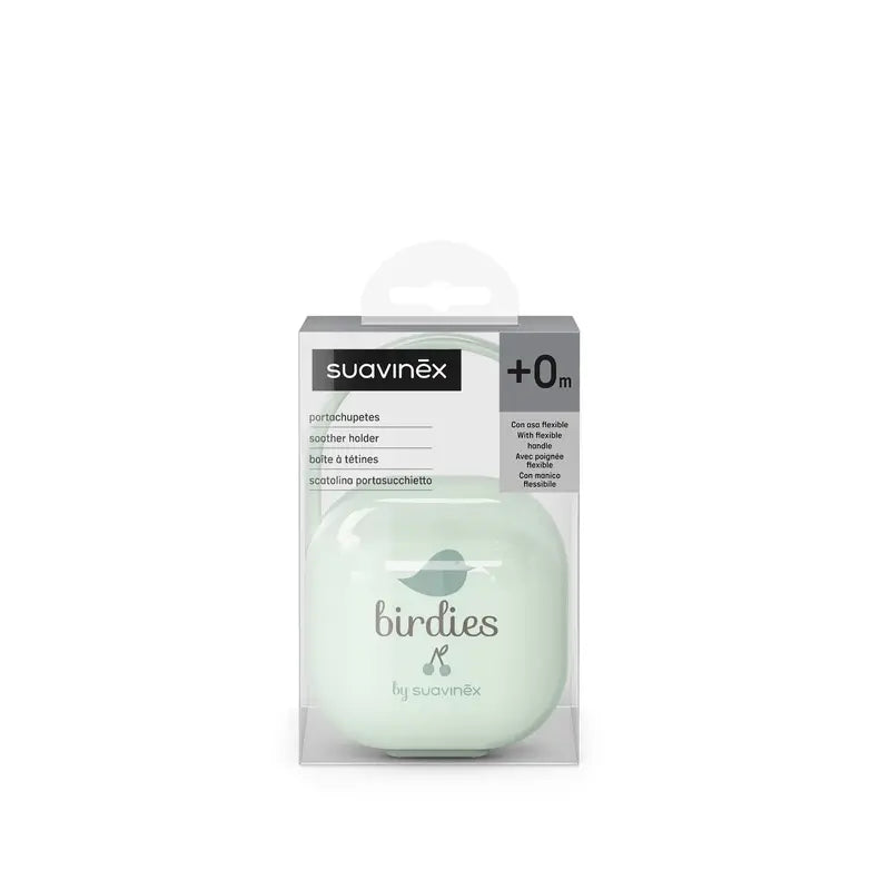 Suavinex Pacifier Holder +0 Months Birdies Green