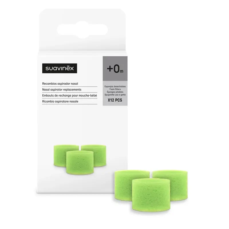 Suavinex Nasal Aspirator Sponge Refills, +0 Months, 12 Units