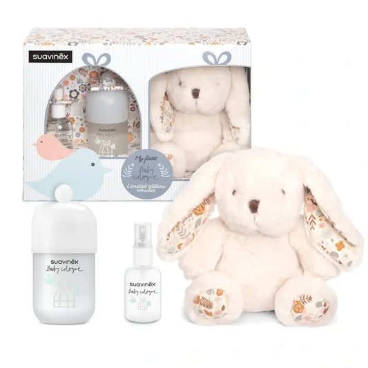 Suavinex Baby Layette with Baby Cologne 100 Ml + Travel Format 50 Ml + Baby Soft Toy