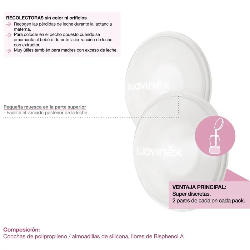 Suavinex Set 2 Protective Shells & 2 Collector Shells