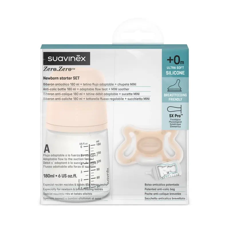 Suavinex Anti-colic Bottle + Soother Zero Zero. Fair
