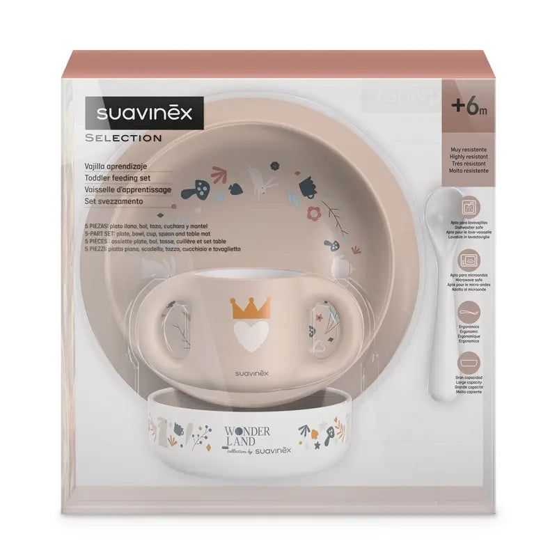 Suavinex Baby Tableware +6 Months, Pink