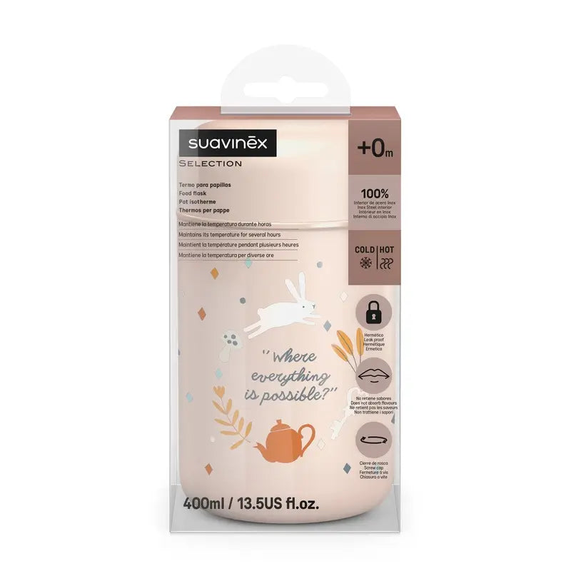 Suavinex Papillero Thermos 400 Ml, Wonderland Pink